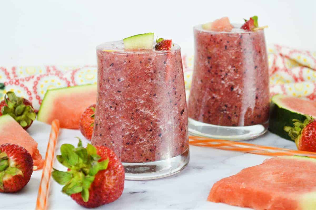 How to make Strawberry Watermelon Fruit Slushies
