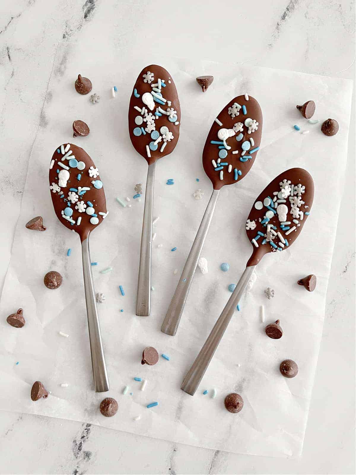 Homemade Chocolate Spoons for hot cocoa