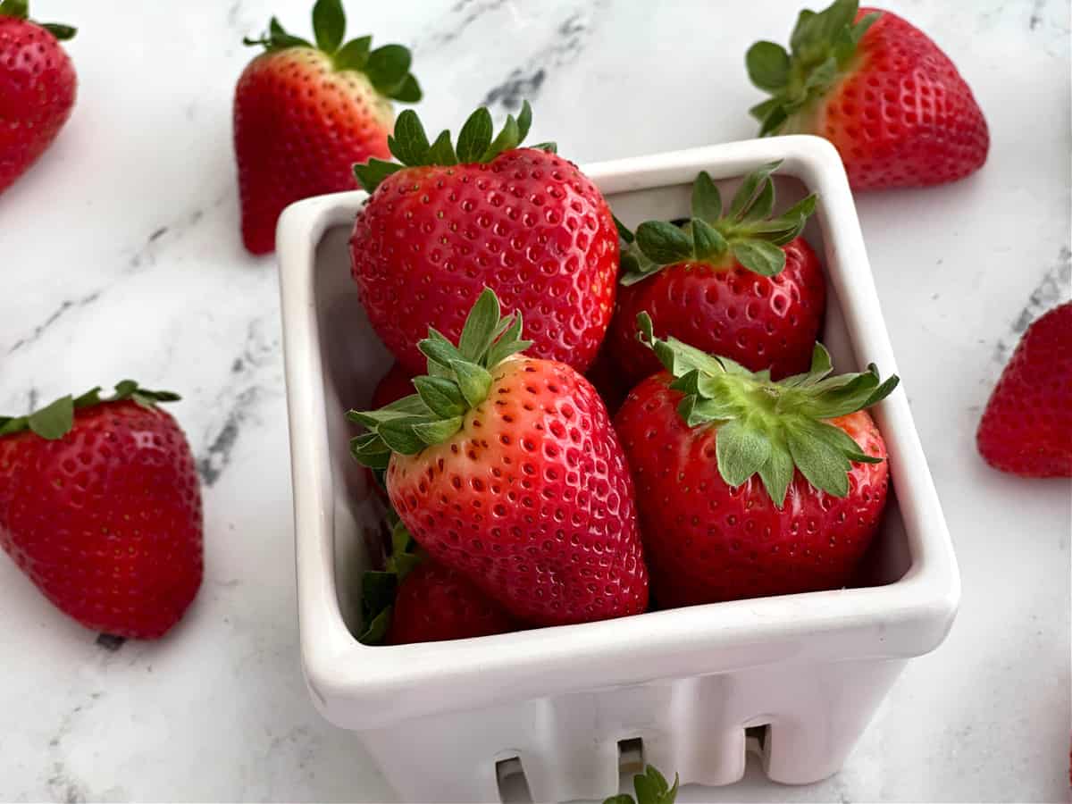 Fresh Strawberries for berry muffins. 