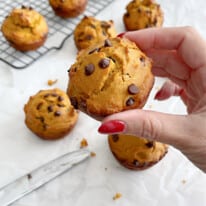 Healthy Chocolate Chip Sweetpotato Muffins