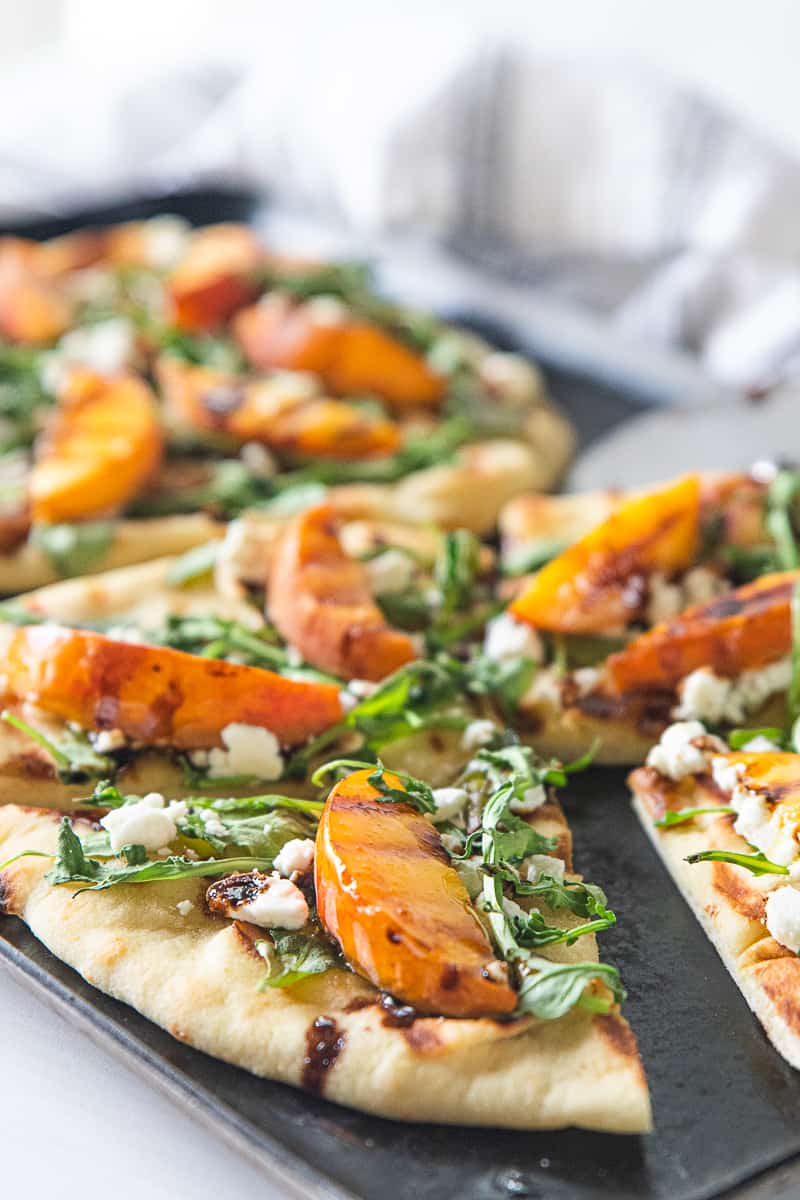 Grilled Peach and Goat Cheese Flatbread