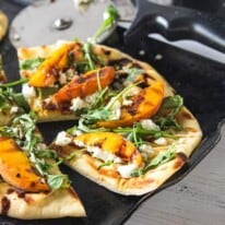 Grilled Peach Flatbread with Goat Cheese
