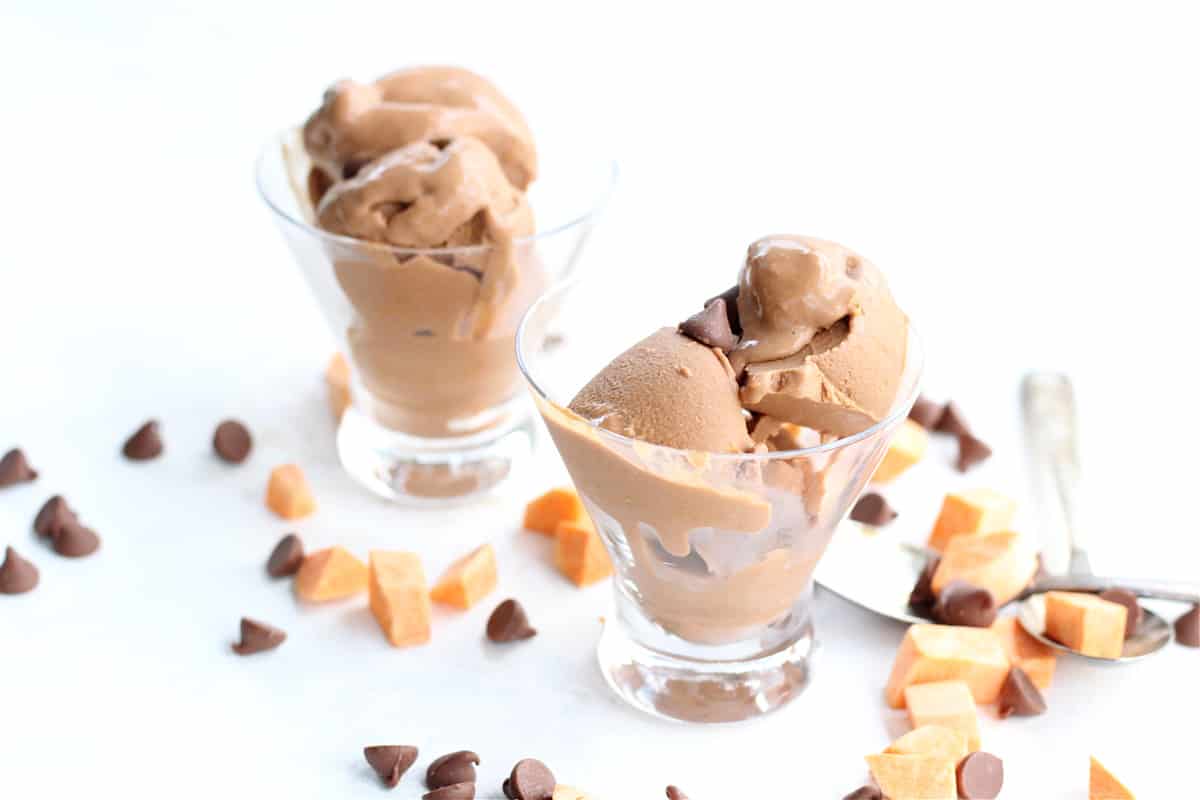 No Churn Sweetpotato Chocolate Ice Cream