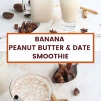 banana peanut butter and date smoothie pin