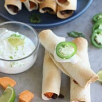 Air Fryer Sweetpotato & Black Bean Taquitos