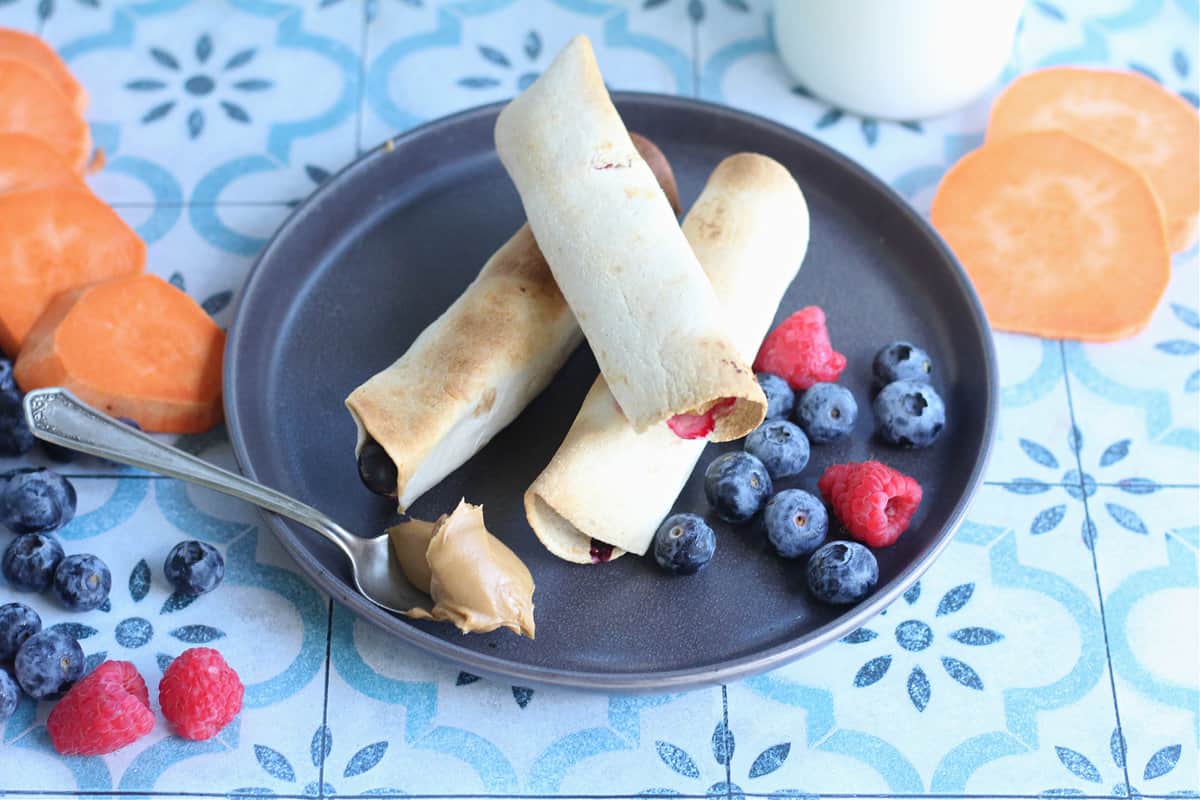 Air Fryer PBJ Sweetpotato Taquitos