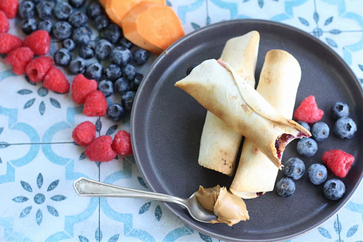 Tasty PBJ Sweet potato Taquitos