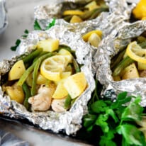 Lemon Chicken & Veggies Foil Packet Dinner