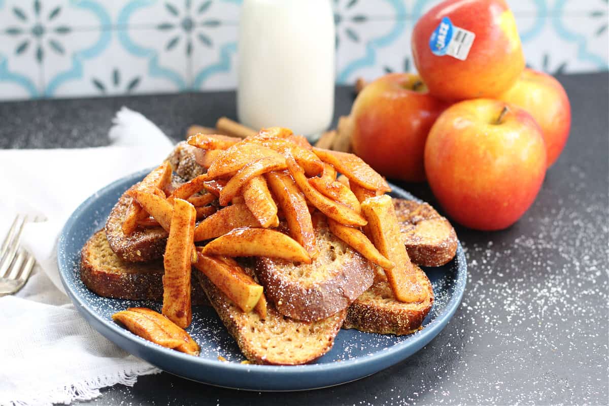 Apple Cinnamon French Toast with whole wheat bread