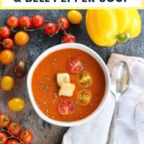 roasted tomato and bell pepper soup pin