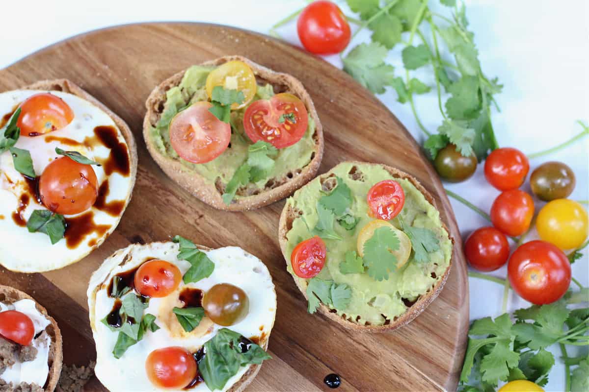 Healthy Savory English Muffin Toppings