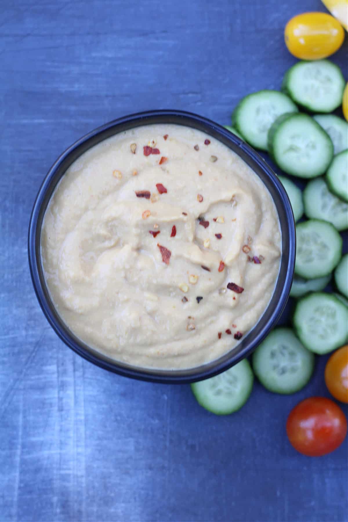Homemade Hummus with roasted peppers