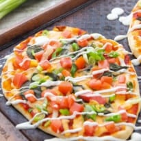 Easy Vegetarian Naan Pizzas