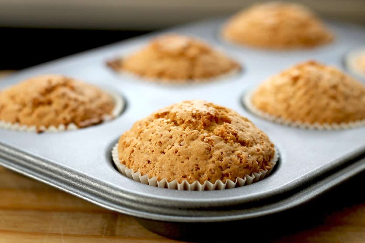 Broccoli Cheddar Cornbread Muffins - Muffins in Baking Tin