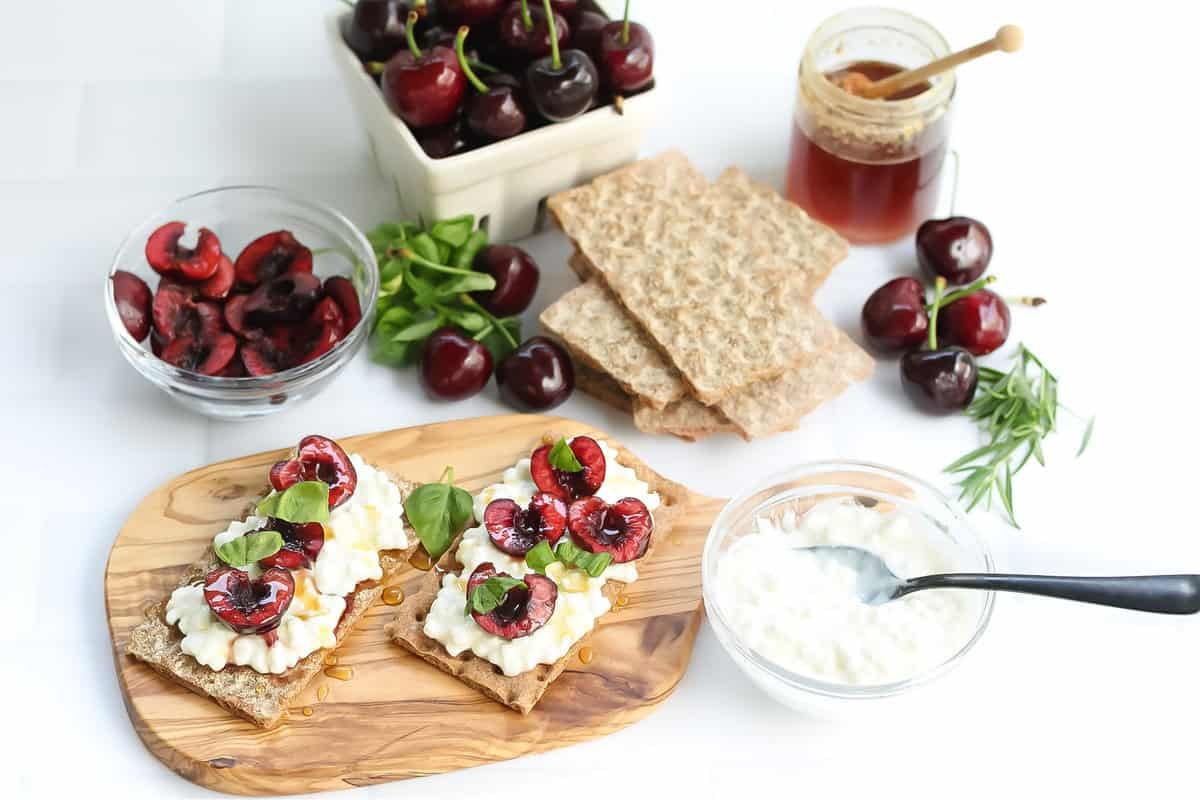 Cherry Cottage Cheese Toast