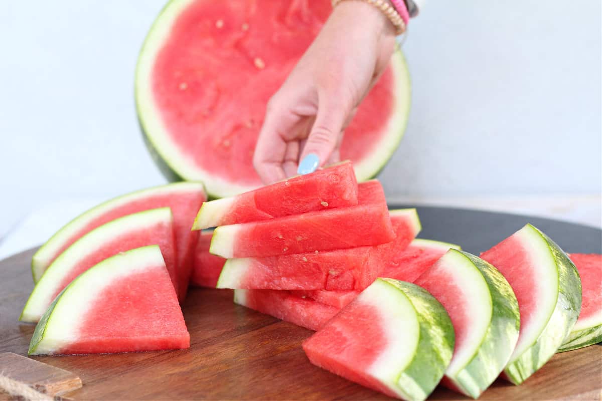 Watermelon slices for smoothies.