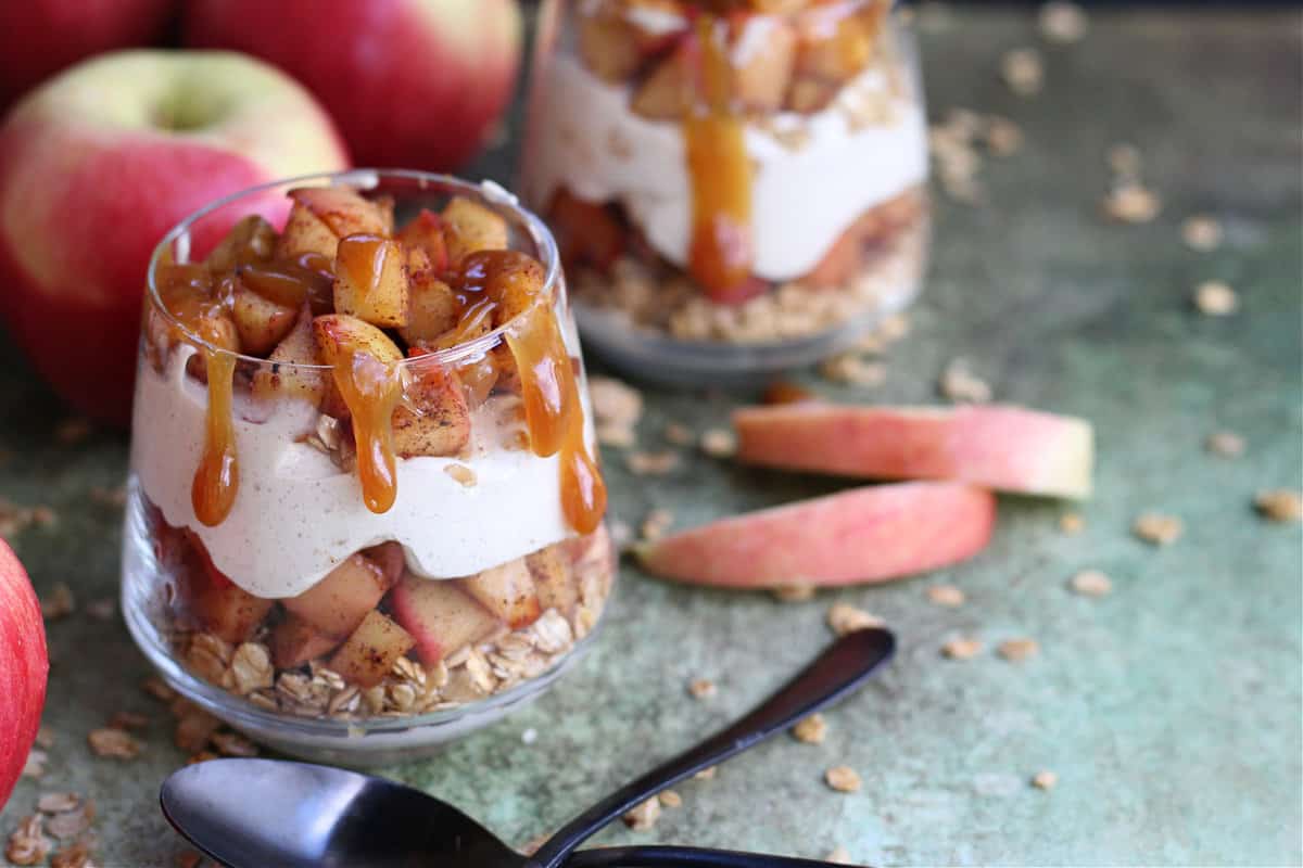 Healthy Caramel Apple Trifle