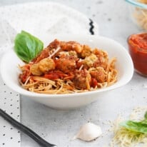 Air Fried Eggplant Pasta