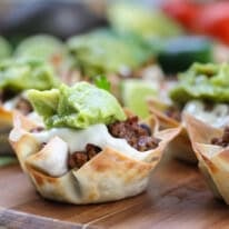 Mini Wonton Taco Cups