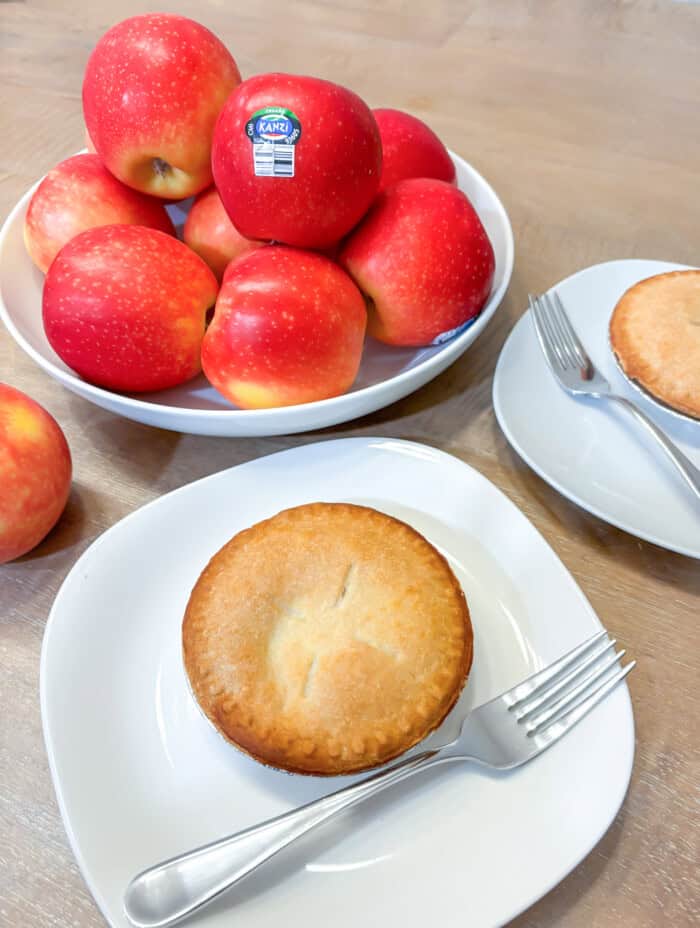 Mini Apple Pie made with delicious Kanzi Apples on a dish