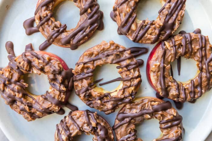 Apple Samoas with drizzled chocolate