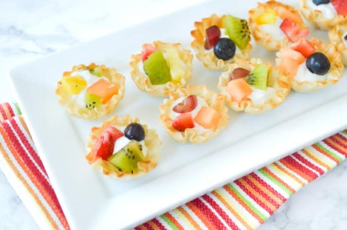 Egg-free fruit and yogurt tartlets breakfast idea.