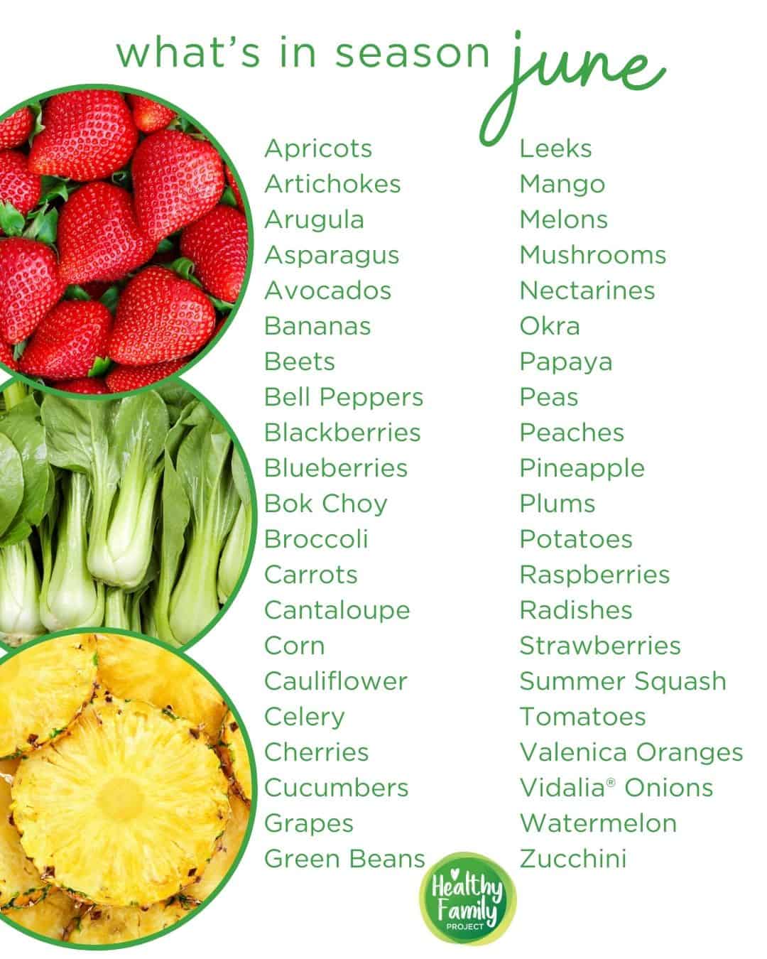 What’s in Season for June June produce infographic