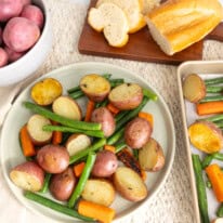 Easy Roasted Potatoes with Green Beans and Carrots