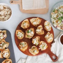 Sesame Chicken Wonton Cups