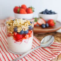 Red, White & Blue Yogurt Granola Cups