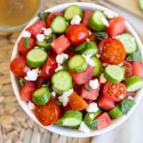 Greek Watermelon Cucumber Salad Cups with SUNSET® Pop Its™